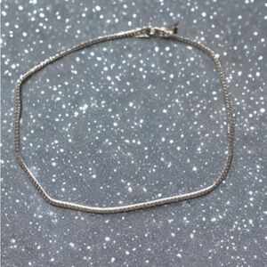 Silver Tone Snake Chain Choker Necklace